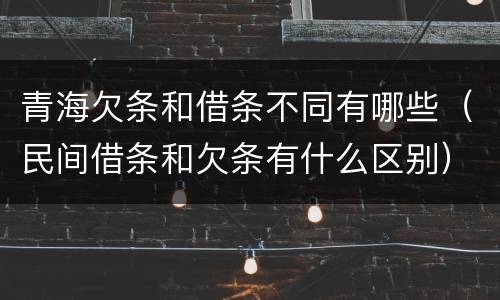 青海欠条和借条不同有哪些（民间借条和欠条有什么区别）