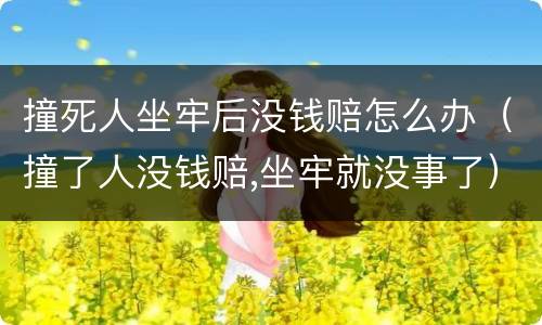 撞死人坐牢后没钱赔怎么办（撞了人没钱赔,坐牢就没事了）