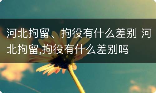 河北拘留、拘役有什么差别 河北拘留,拘役有什么差别吗
