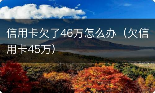 信用卡欠了46万怎么办（欠信用卡45万）