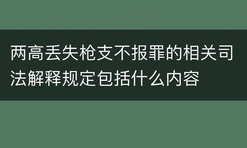 两高丢失枪支不报罪的相关司法解释规定包括什么内容