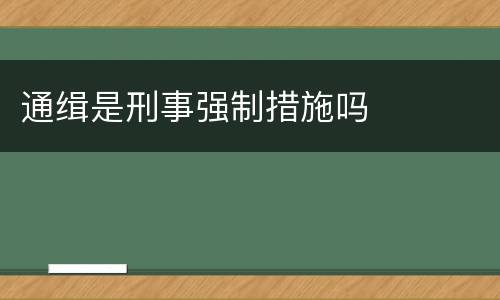 通缉是刑事强制措施吗