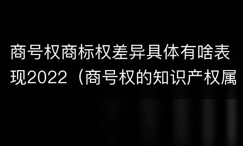 商号权商标权差异具体有啥表现2022（商号权的知识产权属性）