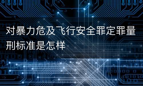 对暴力危及飞行安全罪定罪量刑标准是怎样