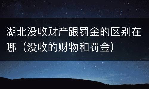 湖北没收财产跟罚金的区别在哪（没收的财物和罚金）