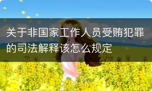 关于非国家工作人员受贿犯罪的司法解释该怎么规定