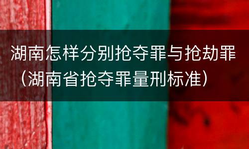 湖南怎样分别抢夺罪与抢劫罪（湖南省抢夺罪量刑标准）