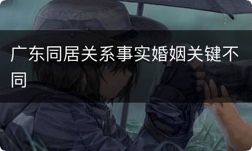广东同居关系事实婚姻关键不同