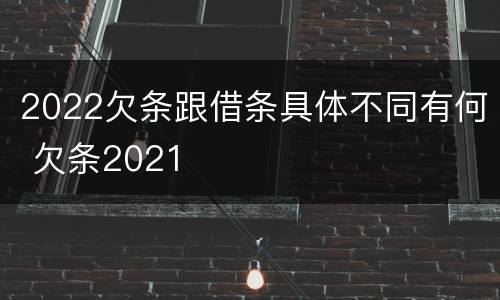 2022欠条跟借条具体不同有何 欠条2021