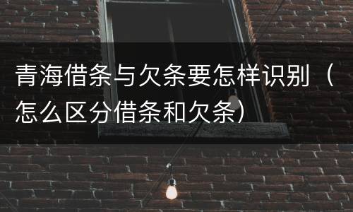青海借条与欠条要怎样识别（怎么区分借条和欠条）