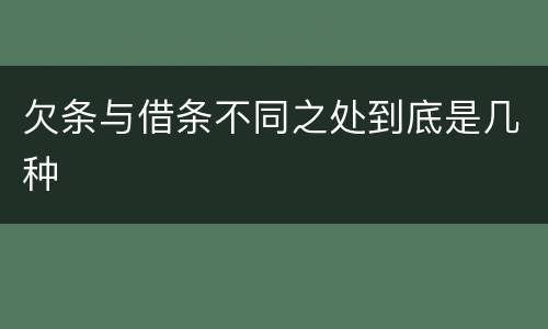 欠条与借条不同之处到底是几种