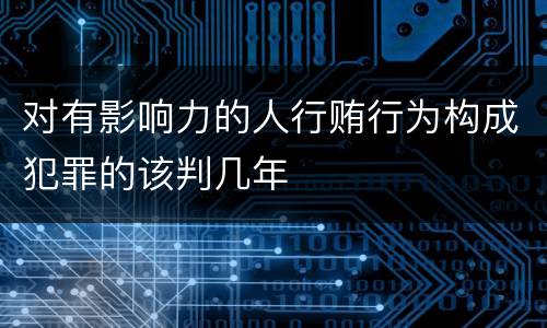 对有影响力的人行贿行为构成犯罪的该判几年