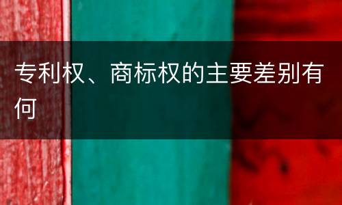 专利权、商标权的主要差别有何