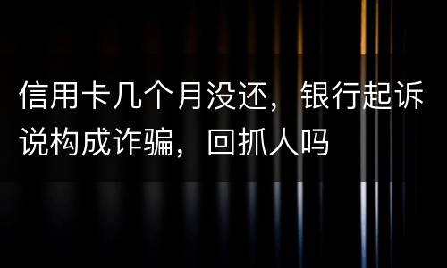 信用卡几个月没还，银行起诉说构成诈骗，回抓人吗