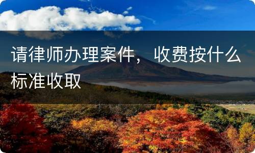 请律师办理案件，收费按什么标准收取