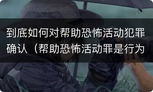 到底如何对帮助恐怖活动犯罪确认（帮助恐怖活动罪是行为犯吗）
