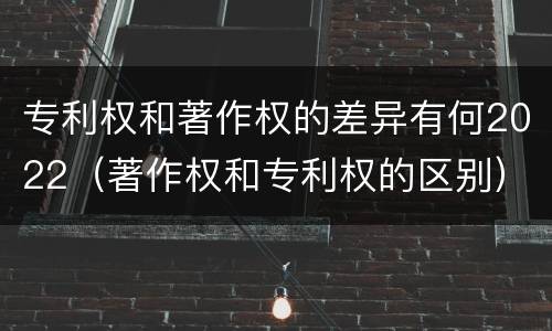 专利权和著作权的差异有何2022（著作权和专利权的区别）