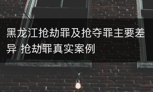 黑龙江抢劫罪及抢夺罪主要差异 抢劫罪真实案例