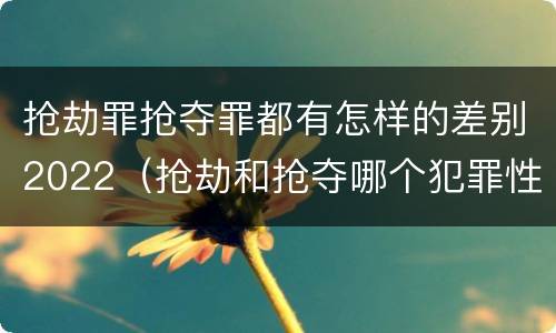 抢劫罪抢夺罪都有怎样的差别2022（抢劫和抢夺哪个犯罪性质严重）