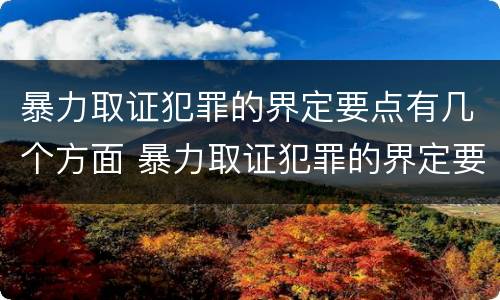 暴力取证犯罪的界定要点有几个方面 暴力取证犯罪的界定要点有几个方面的问题