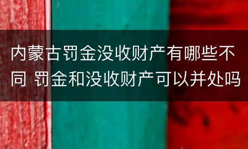 内蒙古罚金没收财产有哪些不同 罚金和没收财产可以并处吗