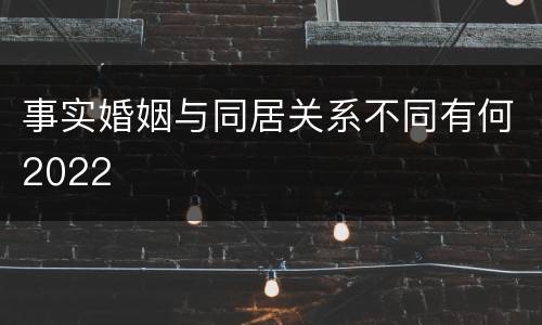 事实婚姻与同居关系不同有何2022