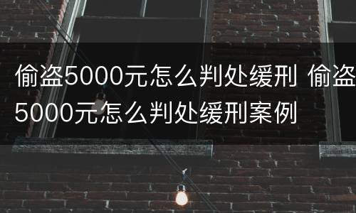 偷盗5000元怎么判处缓刑 偷盗5000元怎么判处缓刑案例