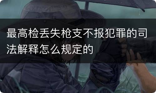 最高检丢失枪支不报犯罪的司法解释怎么规定的