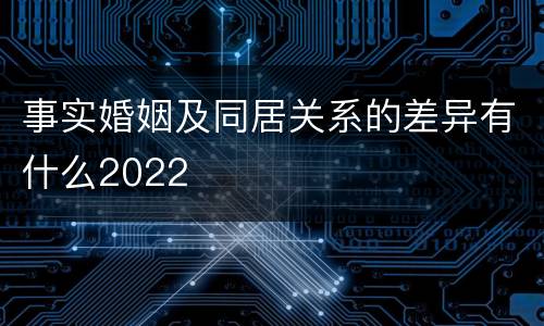 事实婚姻及同居关系的差异有什么2022