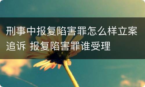 刑事中报复陷害罪怎么样立案追诉 报复陷害罪谁受理