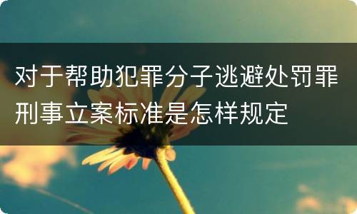 对于帮助犯罪分子逃避处罚罪刑事立案标准是怎样规定