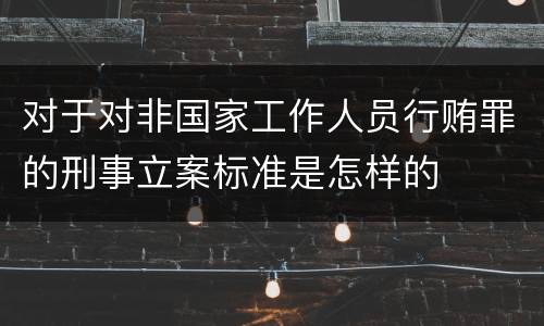 对于对非国家工作人员行贿罪的刑事立案标准是怎样的