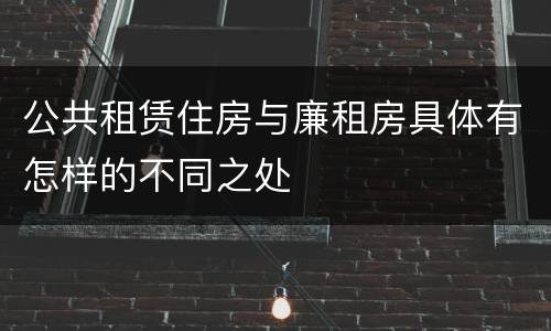 公共租赁住房与廉租房具体有怎样的不同之处
