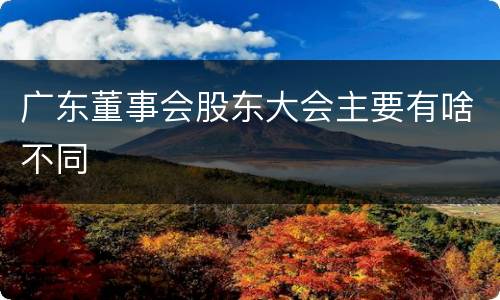 广东董事会股东大会主要有啥不同