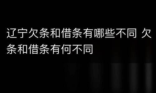 辽宁欠条和借条有哪些不同 欠条和借条有何不同
