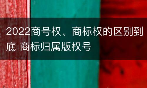 2022商号权、商标权的区别到底 商标归属版权号