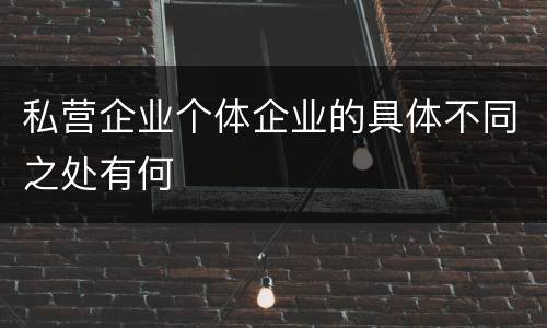 私营企业个体企业的具体不同之处有何