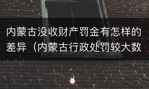 内蒙古没收财产罚金有怎样的差异（内蒙古行政处罚较大数额罚款标准）