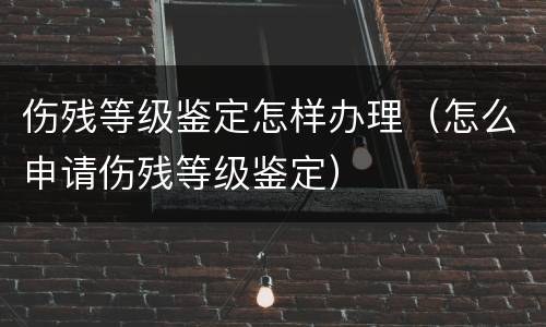 伤残等级鉴定怎样办理（怎么申请伤残等级鉴定）