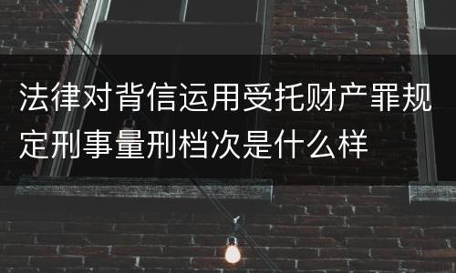 法律对背信运用受托财产罪规定刑事量刑档次是什么样