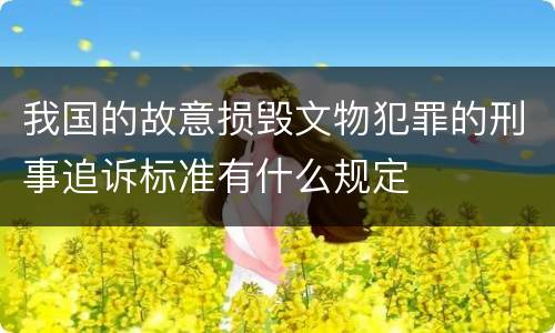我国的故意损毁文物犯罪的刑事追诉标准有什么规定