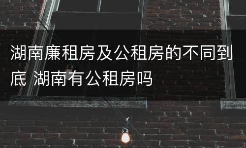 湖南廉租房及公租房的不同到底 湖南有公租房吗