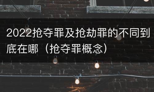 2022抢夺罪及抢劫罪的不同到底在哪（抢夺罪概念）