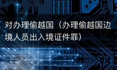 对办理偷越国（办理偷越国边境人员出入境证件罪）