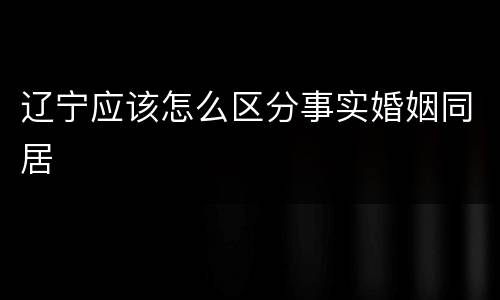 辽宁应该怎么区分事实婚姻同居
