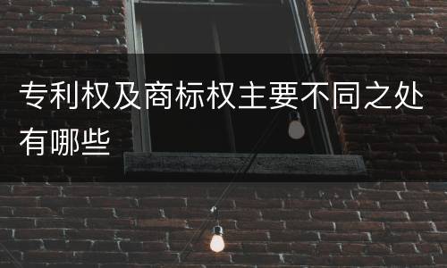 专利权及商标权主要不同之处有哪些
