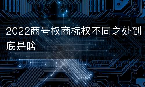 2022商号权商标权不同之处到底是啥
