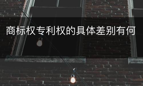 商标权专利权的具体差别有何