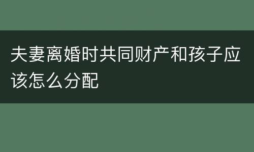 夫妻离婚时共同财产和孩子应该怎么分配