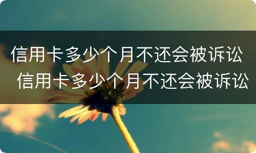 信用卡多少个月不还会被诉讼 信用卡多少个月不还会被诉讼起诉